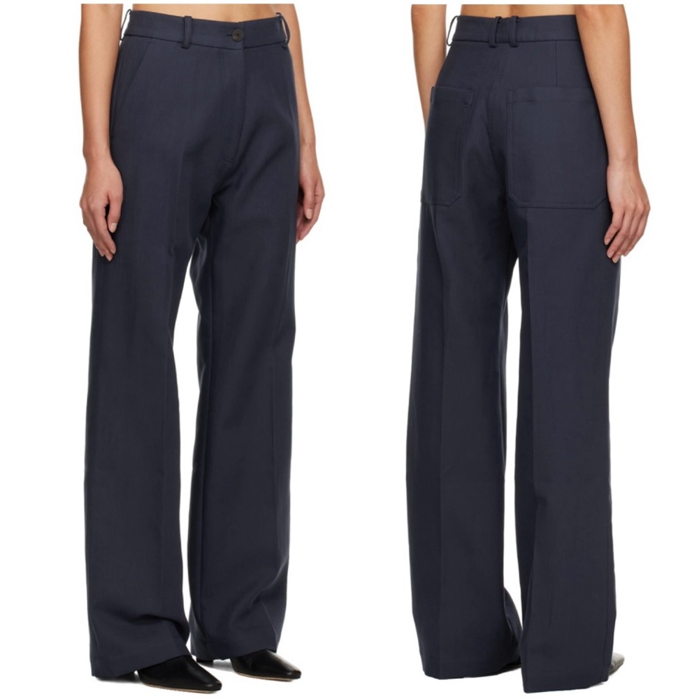 Studio Nicholson Navy Corbu Trousers - Size 0 / US Size 4